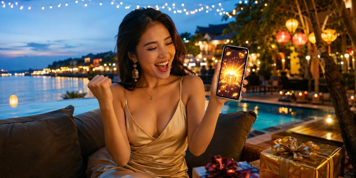 Người dùng Hội An xem phân tích cá cược trên ứng dụng casino bên cốc cà phê buổi sáng